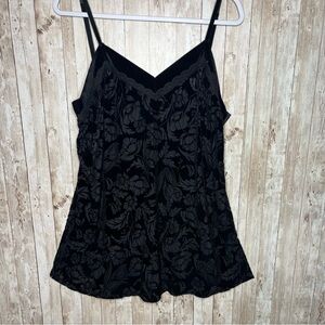 Adore Me Black Velvet Floral Nightgown Chemise Negligee Size XL